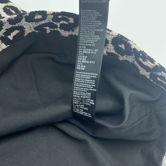 TOPSHOP Cheetah Print Jacquard Skirt - Size 6 - Picture 8 of 11
